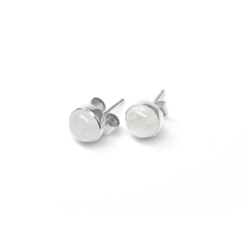 sterling silver and 5mm Moonstone earrings